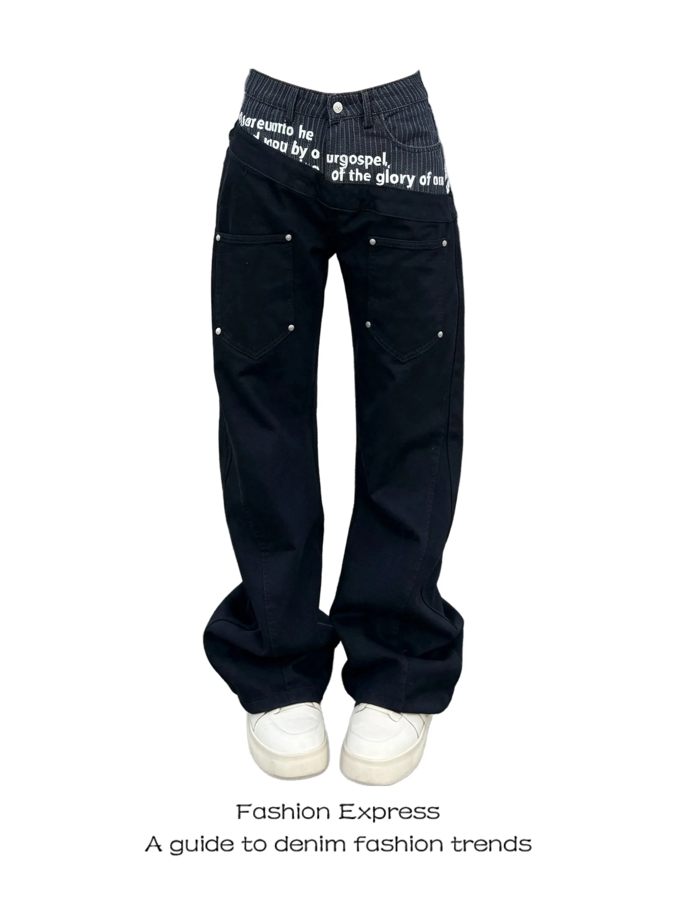 Low Waist Flared Straight Leg Black Jeans Punk Style Slimming Men's Denim Pants Non-Shrinking Loose Fit Fall 2026 New Arrival
