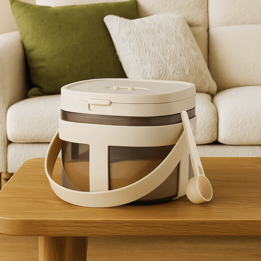 

Food Grade Milk Powder Storage Container UV-Resistant Large Capacity Handheld Sealed Jar Stackable Moisture-proof