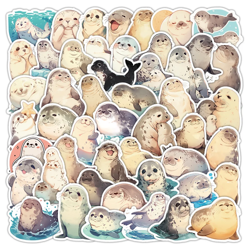 

50PCS Cartoon Seal Stickers Graffiti Stickers DIY Diary Phone Case Handmade Scrapbook Aesthetic Stickers