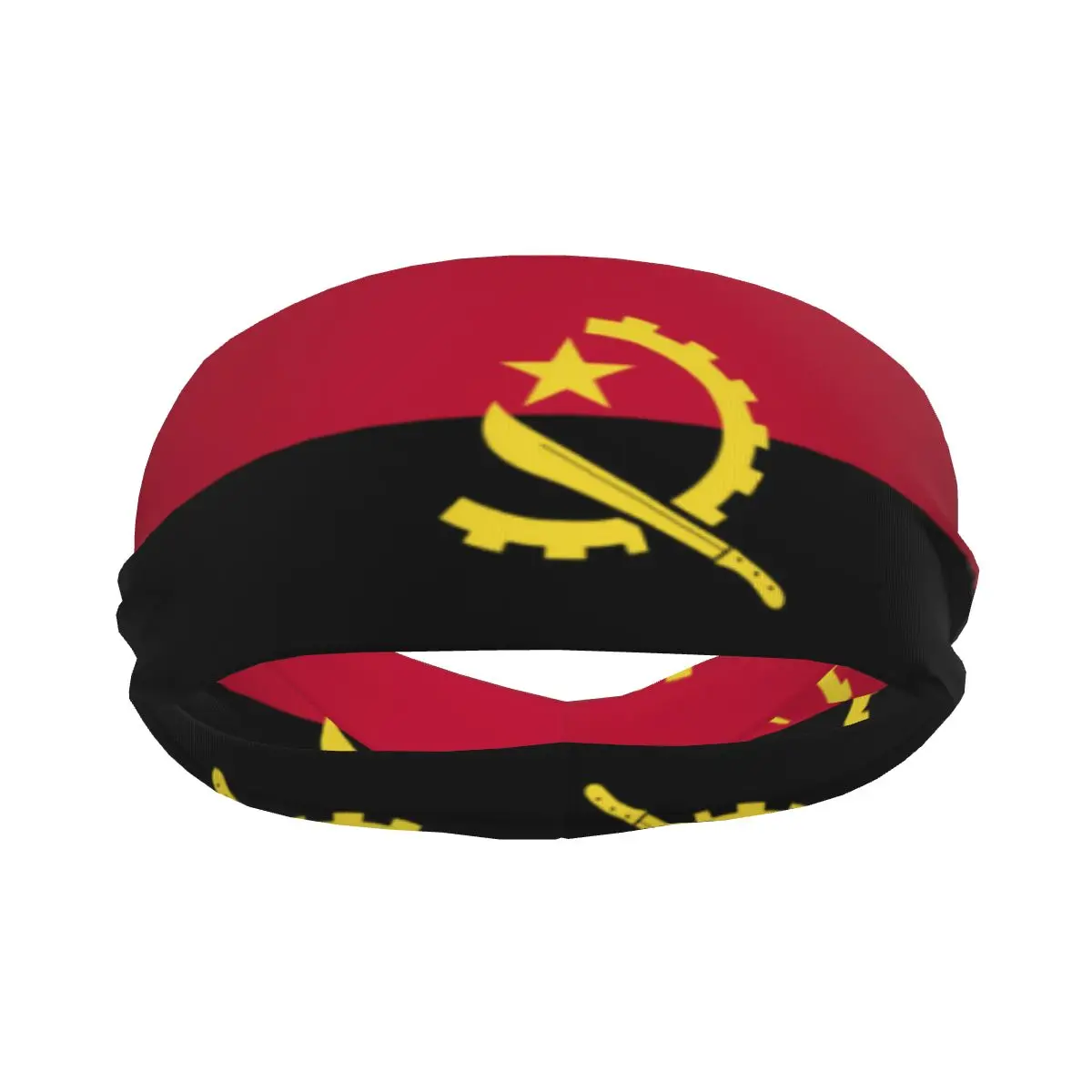 

Angola Flag Athletic Headband Elastic Sweatbands Women Men Basketball Sports Gym Fitness Sweat Band Volleyball Tennis