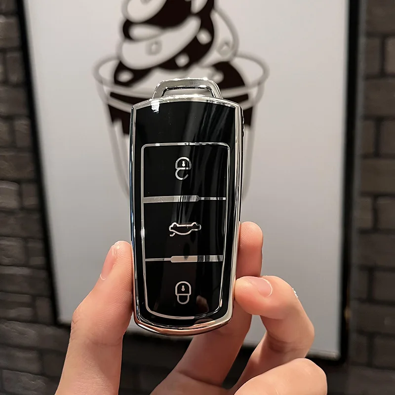 موضة جديدة حافظة مفاتيح السيارة من البولي يوريثان لسيارة Volkswagen VW CC Passat B6 B7 Passat 3C CC Maogotan R36 B5 B7L حامي اكسسوارات السيارات #3