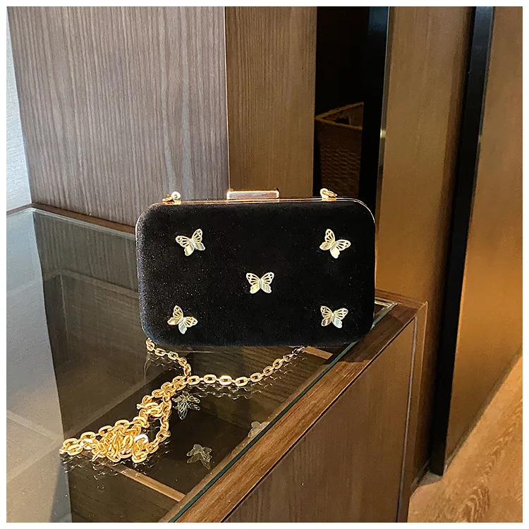 Осень 2025. Новинка! Изысканная сумка-коробка с украшением в виде бабочки — стильная сумка-мессенджер с цепочкой для индивидуальной моды