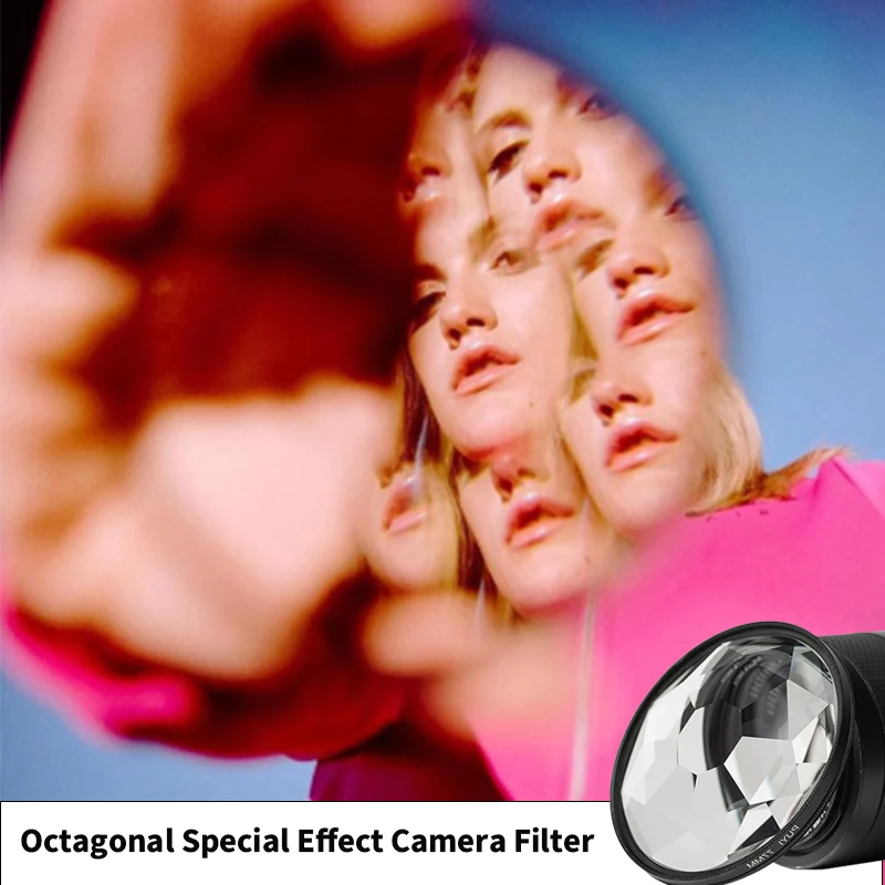 

8-Point Star Creative Effect Filter 77mm Multi Image Splitter Magic Prism for Universal Camera Lens DSLR Videography