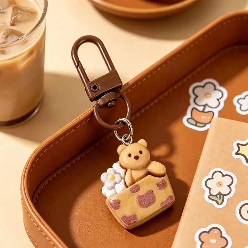 Niedlicher Cartoon-Tier-Schlüsselanhänger für Schlüssel und Accessoires, niedlicher Tier-Schlüsselanhänger aus Harz, DIY-Taschenanhänger, mädchenhafter Schlüsselring – Detail 8