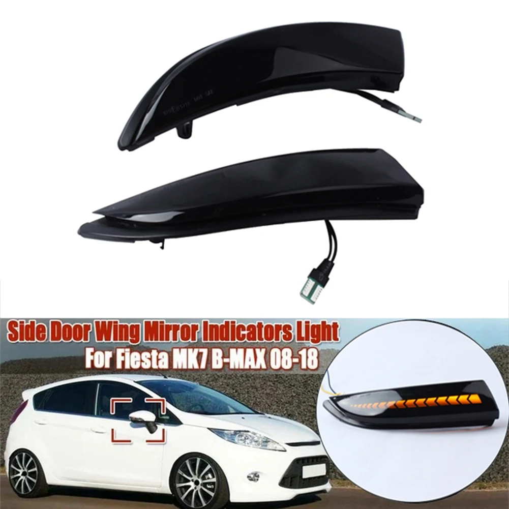 For Ford Fiesta MK7 2008-2017 Car LED Dynamic Side Rearview Mirror Light Turn Signal Indicator