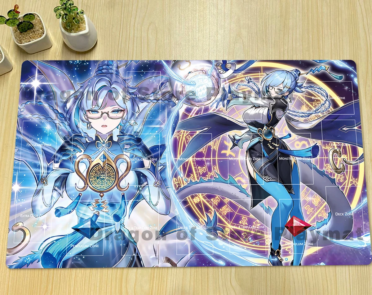 유희왕 드래곤 테일 피메나 플레이매트 라후 드래곤 테일 TCG CCG 매트 보드게임 듀얼 패드 트레이딩 카드 게임 매트 고무 마우스패드 & 가방