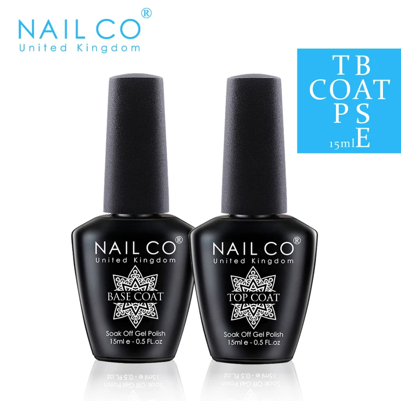 NAILCO 탑코트 베이스 젤 매니큐어 네일 아트, 반영구 래커 바니시, 하이브리드 네일 용품, 전문가용, 15ml 