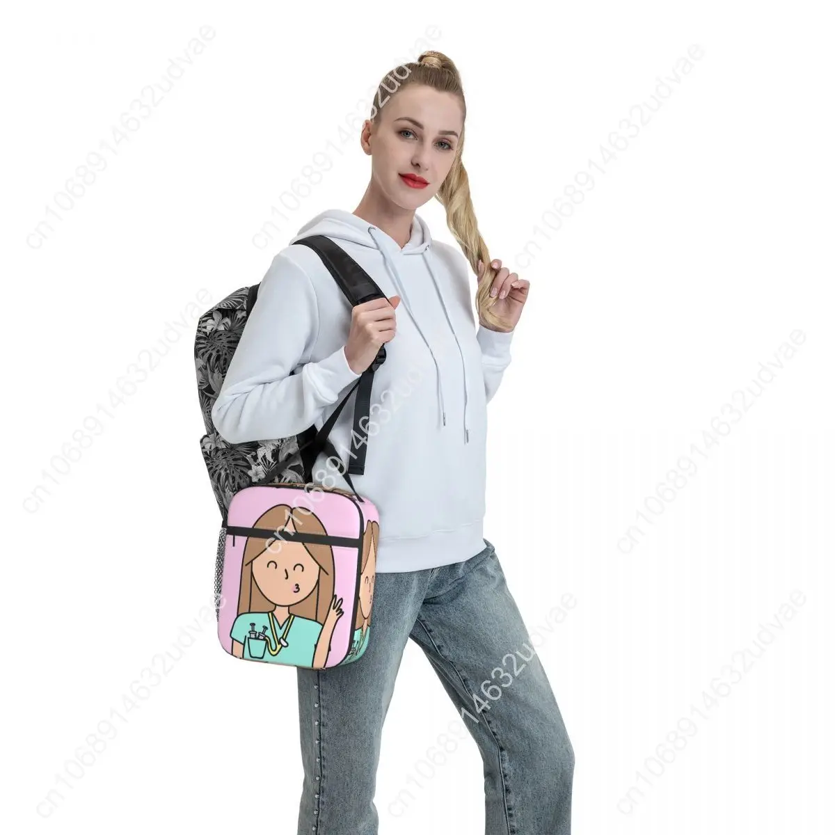 Nurse in Trouble Lunch Bags Large Nurse Medical Medicine Health Reusable Cooler Bag Lunch Box Tote Work Outdoor Men Women