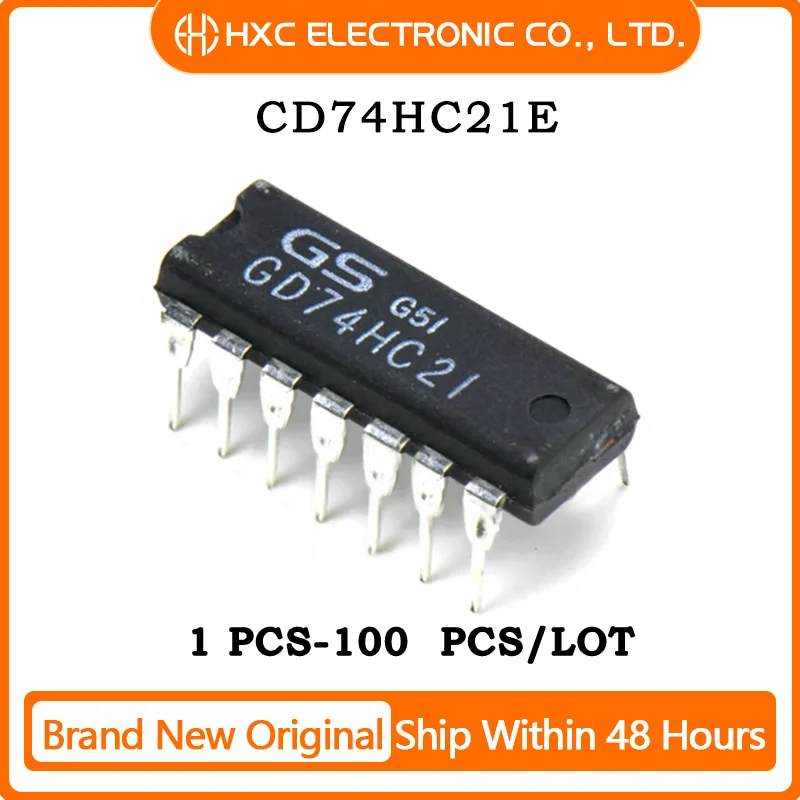 10PCS 50PCS 100PCS 74HC21 DIP-14 two four input AND gate CD74HC21E