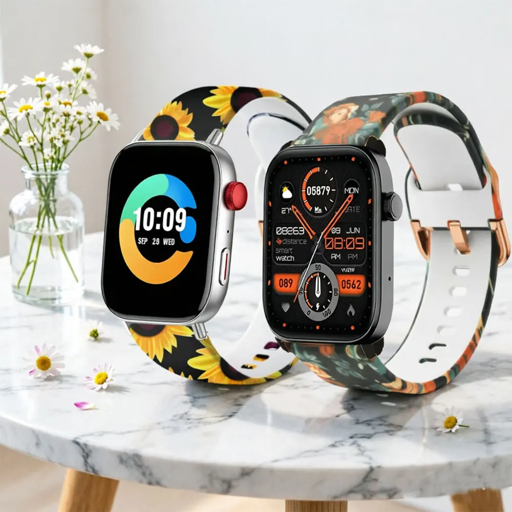 20 22mm Printing Silicone Band For COLMI P71 P73 M42 M41 I30 I31 P81 sport soft bracelet For COLMi C81 C80 C60 C61 V68 V70 strap