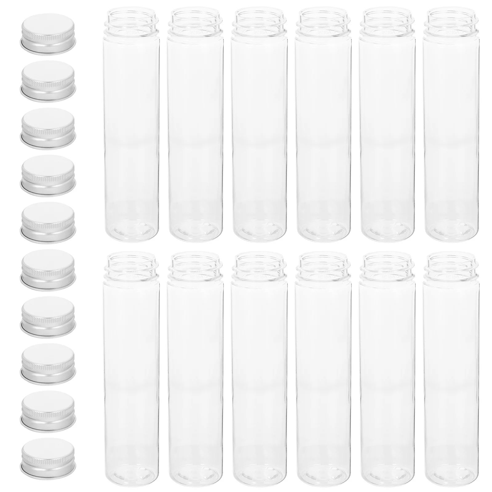 

16Pcs Small Vials Plastic Test Tubes Screw Caps Transparent Leak Proof Sample Storage Bottles for Laboratory Chemical Liquid
