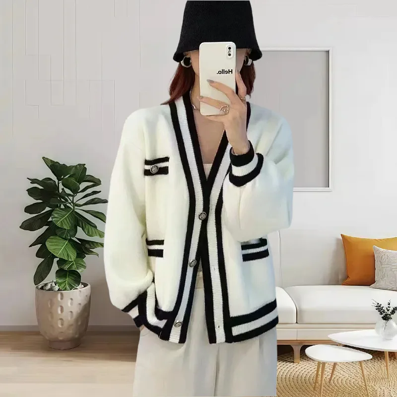 

Small fresh cardigan sweater short jacket women's stylish loose Korean version knitted jacket top for outerwear