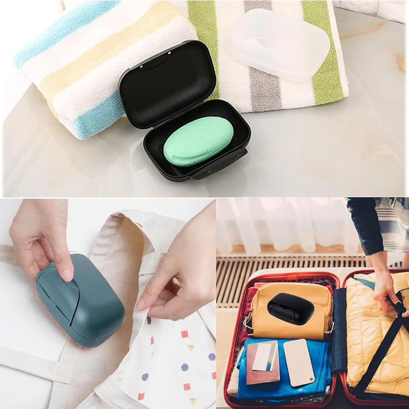 2Pcs Travel Soap Case with Lid Waterproof Leakproof Soap Bar Box Portable Shower Dish Soap Cartridge Buckle Soap Storage Box