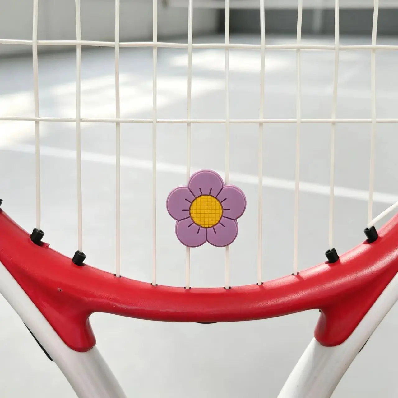 Flower Tennis Vibration Dampener, Cute Silicone Racket String Damper Colorful Tennis Accessories view 3