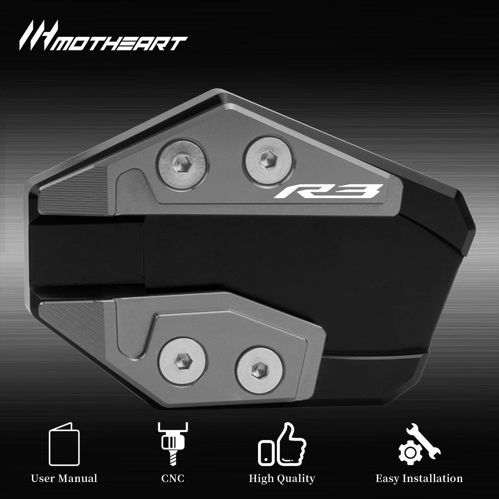 Prolonged Kickstand Support Pad For YZF‑R25 2019‑2022 Aluminum Side Stand Enlarger Anti Slip Outdoor Durable Metal Accessories