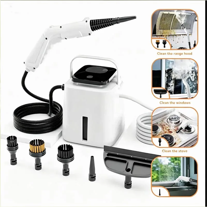 Limpiador a Vapor Portátil de Alta Presión con Múltiples Boquillas, Máquina de Limpieza a Vapor para el Hogar, Cocina, Autos y Ventanas