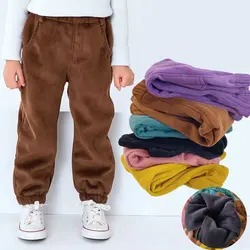 Children's Corduroy Pants Autumn Winter 2022 Thicken Trousers for Boys Girls Warm Teenager Cargo Pants Baby Sweatpants Clothes