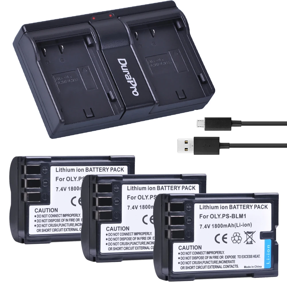 

1800mAh BLM-01 PS-BLM1 Battery + Charger for Olympus BLM-1 BLM-01 & C-5060 C-7070 C-8080 E-1 E-3 E-30 E-520 EVOLT E-300 E-330