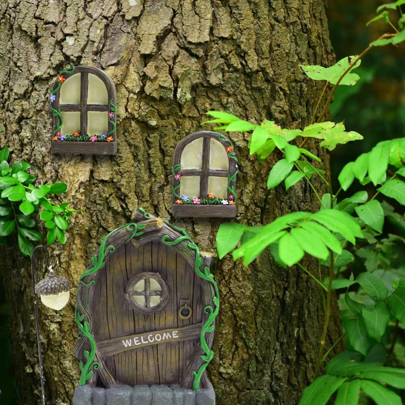 Miniatura Fairy Gnome para decoração de jardim, janela e porta pingente, Creative Elf Home, Yard Art, decoração ao ar livre