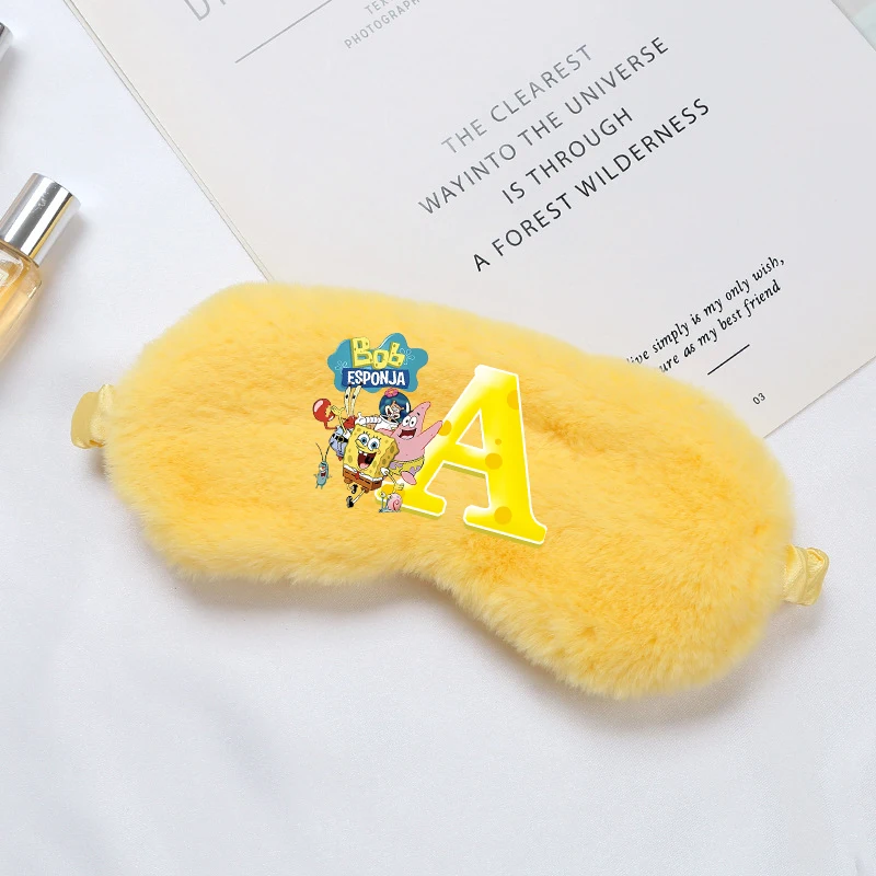 

SpongeBob SquarePants Eyes Mask Unisex Sleeping Mask Cartoon Letter Print Eyes Masks Sleeping Blindfold Eye Cover Eyepatch Gift