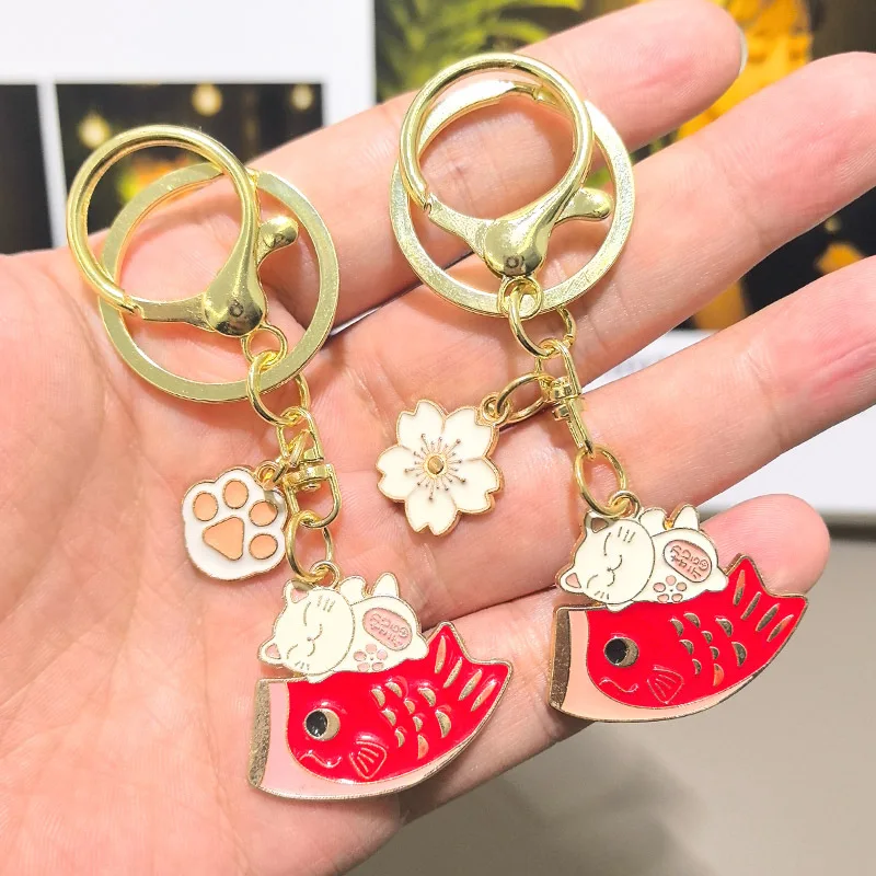 

Handmade Cute Japanese Koi Lucky Cat Couple's Phone Hanging Rope USB Kawaii Cute Personalized Gifts Y2k Fashion Disk Key Phone