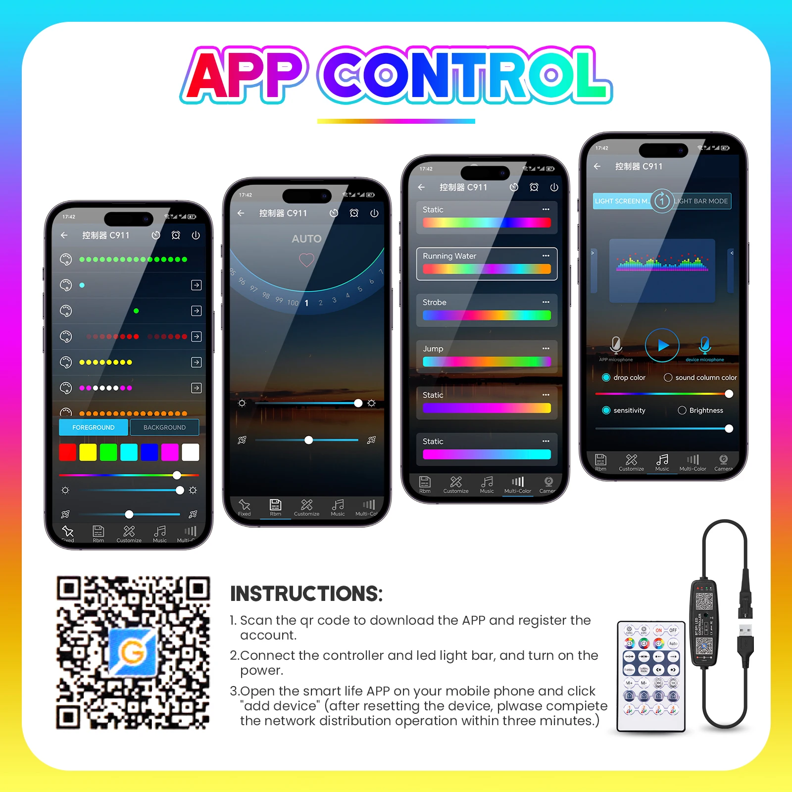 5V WS2812B 360 Degree Round Reticulate Pattern RGB Neon Light Bluetooth Voice Control LED Strip IP67 Flexible Silicone Light