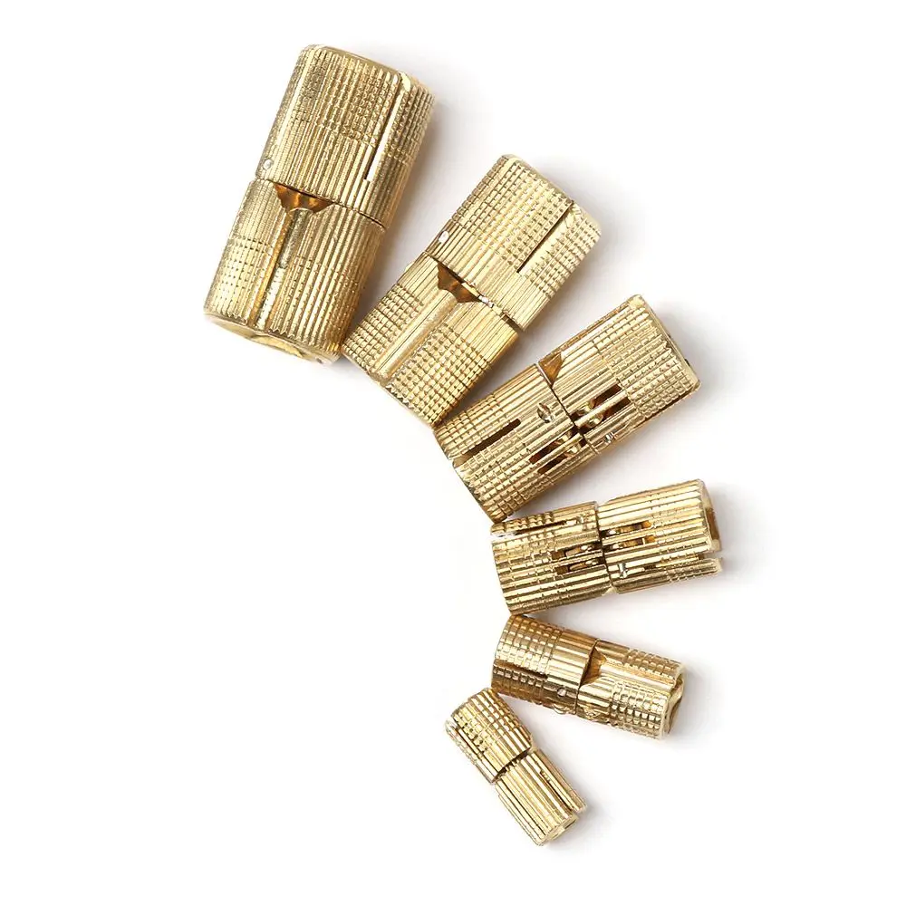 Brass Furniture Hinges 8-18mm Cylindrical  Cabinet Invisible Door Hinges for Hardware Gift Box