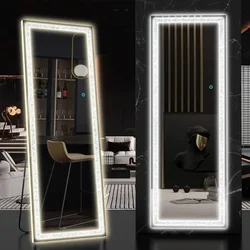 Full Body Mirror With Led Light Floor Mirrors Full Body Length Dressing Mirror Touch Control Large Standing Living Room Home