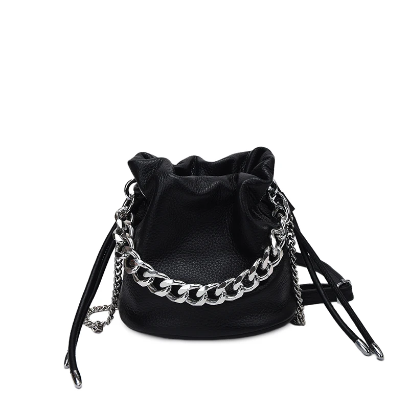 

Luxury Classic Women's Handbag Bucket Bag Fashion genuine leather Chain Shoulder Luxury Brand Women Designer Wallet Classic