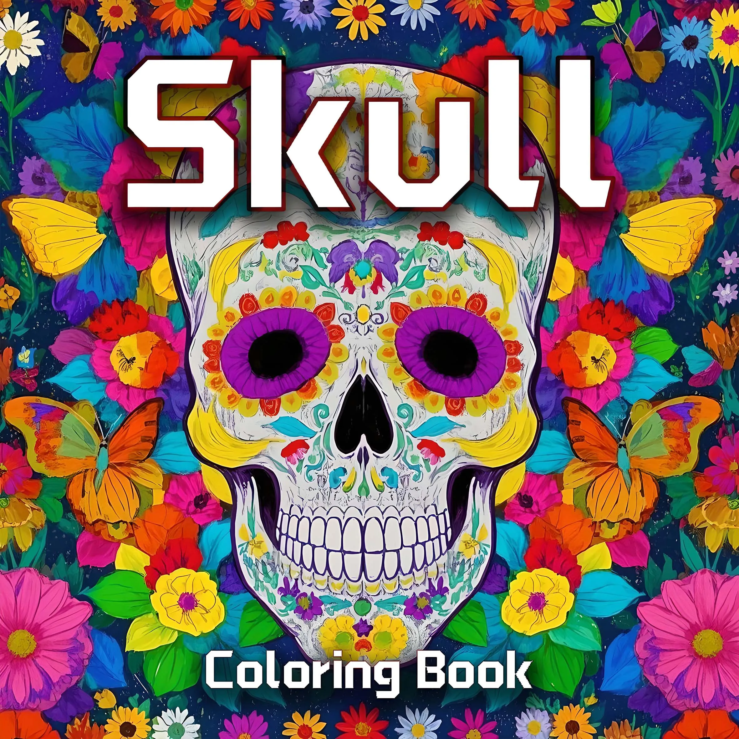 1pc Teen Graffiti Painting Drawing Skull Coloring Book 24 Different Patterns Flower &skull Stress Relief for Adult Birthday Gift