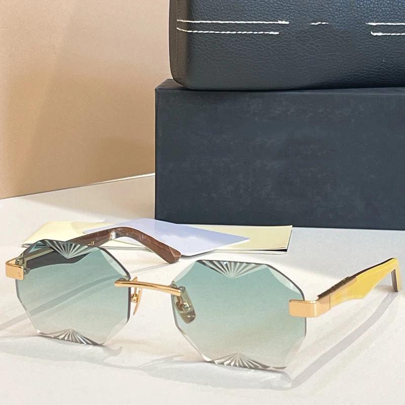 

ins THE GRAM Rimless Alloy lunettes de soleil homme Camping High Quality Brand Designer UV400 Outdoor Luxury Handmade Eyeglasses