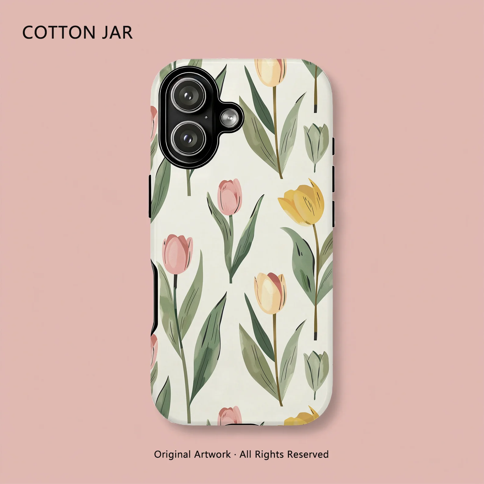 

Hand Painted Tulip Botanical Magnetic Phone Case For iPhone 17 16 15 Pro Max 14 13 12 Plus Dual Layer Protective Cover