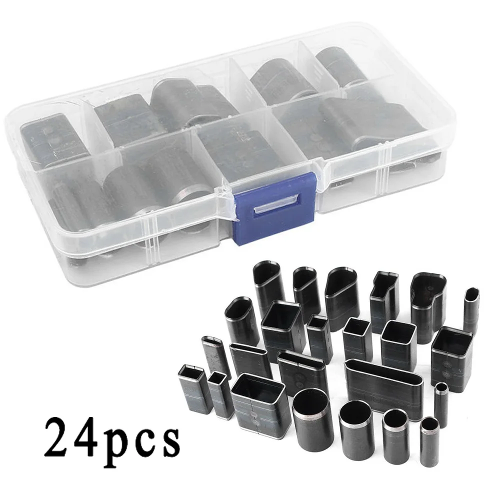 24X Leder Stanzer Form Stil Loch Hohl Cutter Punch Set Für Handgemachte Leder Handwerk DIY Werkzeug Hohe Qualität