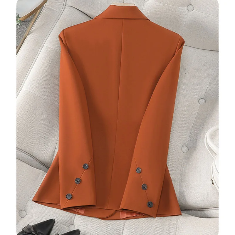 2025 Nieuwe Lente Herfst Wit Zwart Blazer Vrouwen Lange Mouw Double Breasted Office Dames Jas Zakelijke Werkkleding Formele Jas