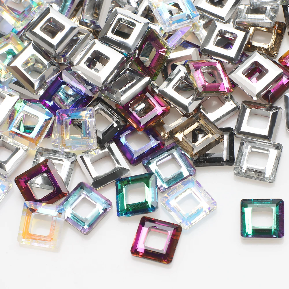 30Pcs/Lot 10mm Austrian Crystal Square Big Hole Glass Cube Beads For DIY Making Earing Necklace Jewelry Crafts & Nail Decoration