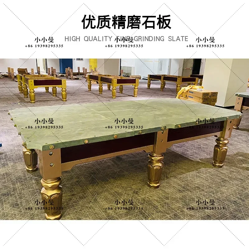 Billiards Golden Leg Steel Warehouse Standard Chinese Black Eight Billiards Table Commercial Snooker