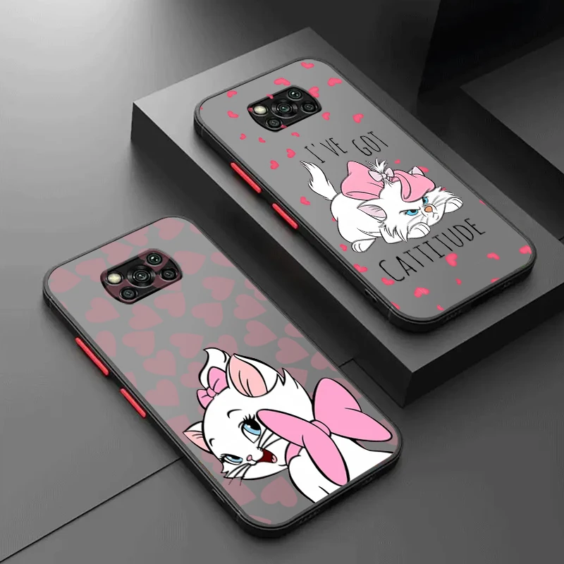 

Cartoon The Aristocats Marie Cat Frosted Translucent For Xiaomi Mi Poco X5 X4 X3 M6 M5S M5 M4 M3 F5 F4 F3 GT Pro 5G Soft