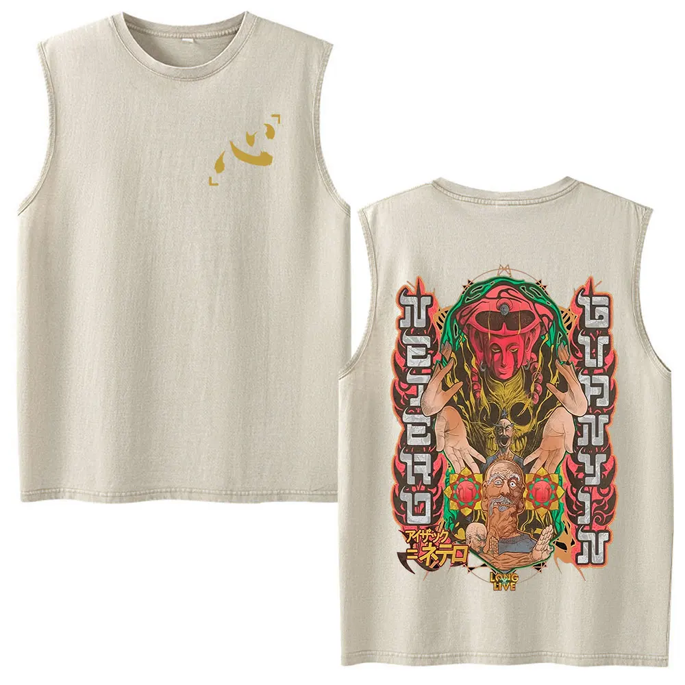 Anime Hunter X Hunter Phantom Troupe Hisoka Vintage Washed Weste T-Shirt Herren Damen Kleidung Mode Ärmellose Tanktops T-Shirts – Detail 7