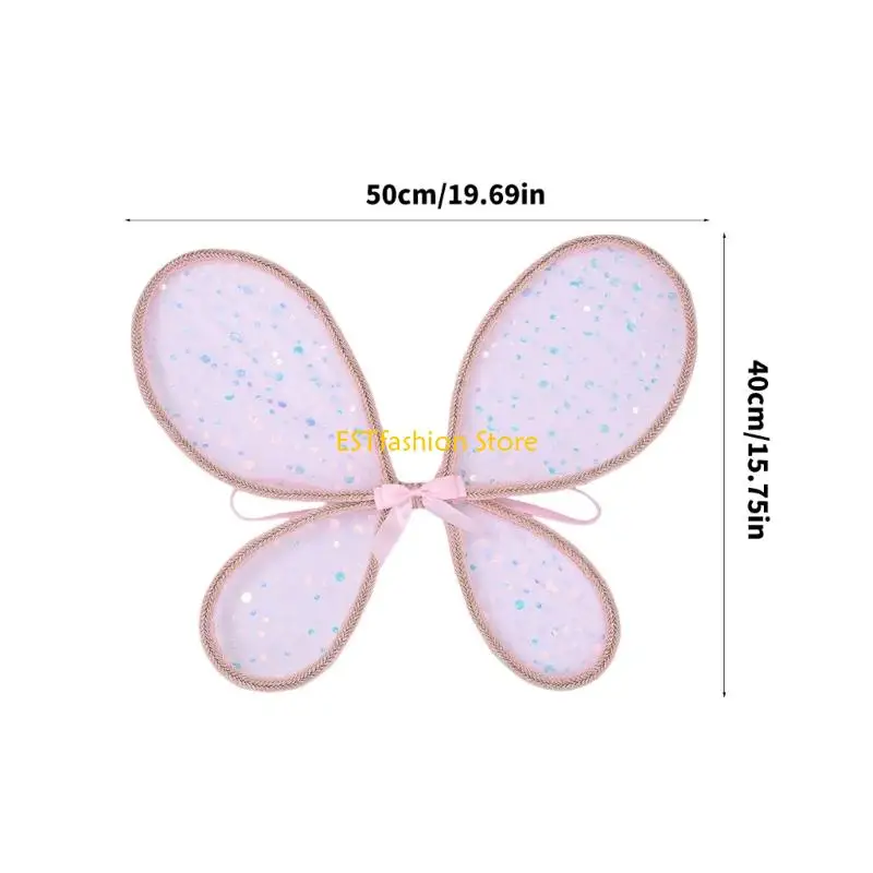 Y5GC Sparkles Angel Wing ขนาดใหญ่ Fairys ปีกผีเสื้อ Fairys Wing ฮาโลวีนเจ้าหญิง Dressing UP เครื่องแต่งกายสำหรับหญิงสาว
