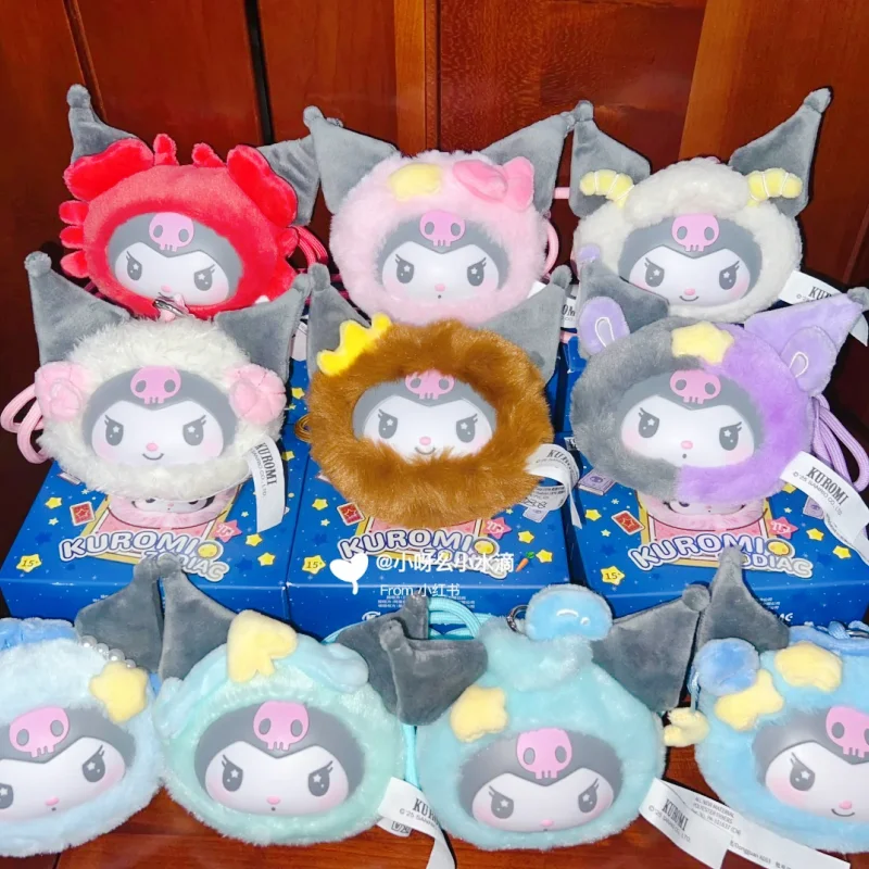 

В наличии натуральная слепая коробка Kuromi Kuromi двенадцать созвездий кукла плюшевая виниловая сумка кулон подарок для девочки орнамент девушка каваи подарки