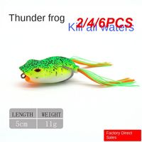 2/4/6PCS Luya Bionic Bait Goods For Fishing Durable 5cm11g Silicone Fishing Supplies Thunderfrog Bait Hit Water Thunder Frog