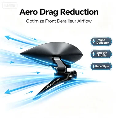 Front Derailleur Aero Fairing Wind Deflector Clip-on for Shimano Ultegra R8170 Dura-Ace R9270 12 Speed Electronic