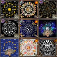 1pc Tarot card tablecloth, twelve constellations divination, starry sky altar cloth, Tarot card game decoration tablecloth