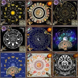 1pc Tarot card tablecloth, twelve constellations divination, starry sky altar cloth, Tarot card game decoration tablecloth