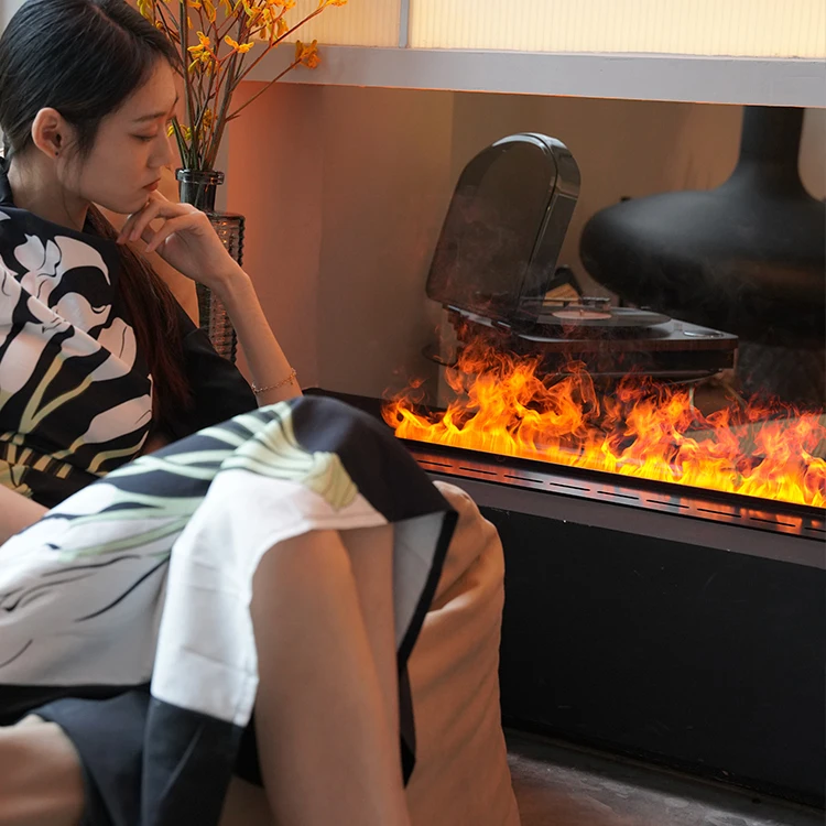 水暖炉 Tuya アプリ/リモコン モダンミニマリズム エストゥファ 室内装飾 埋め込み式電子3D蒸気暖炉