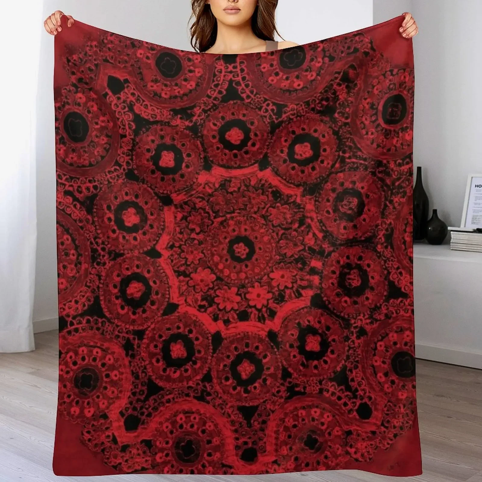 

Doily Joy Mandala- Deep Roots Throw Blanket Fluffy Cozy Throw Blanket for Home Decor