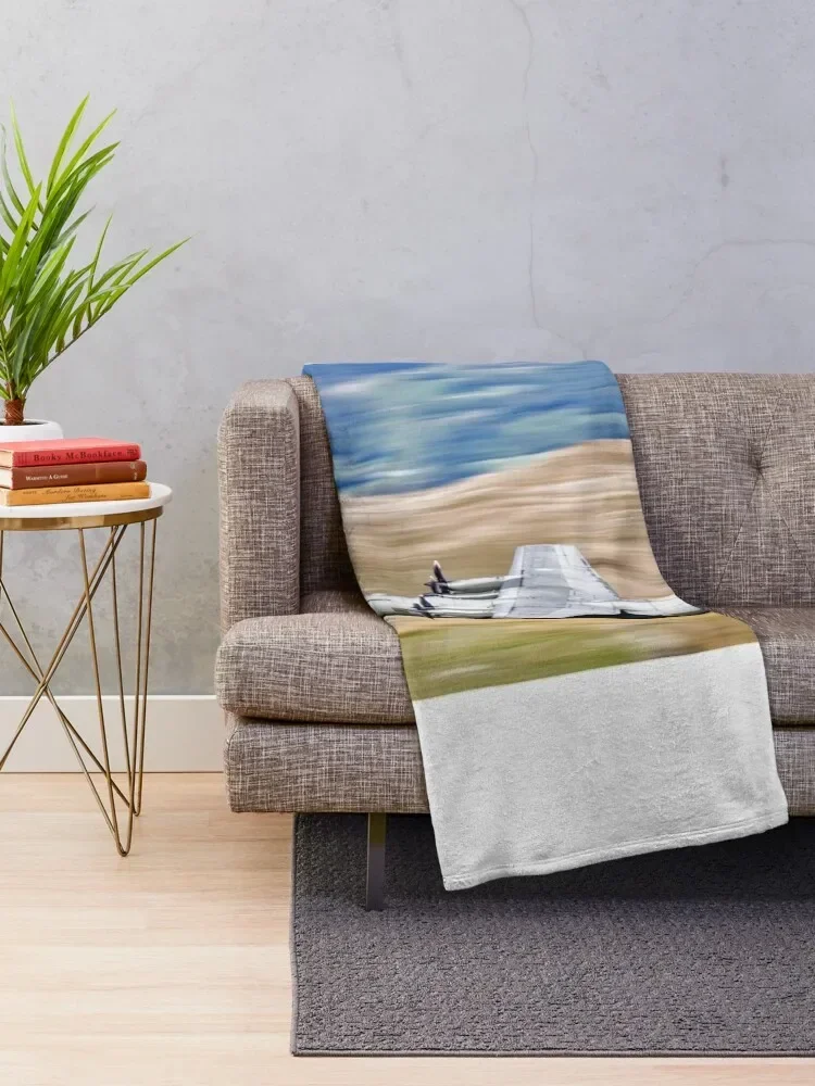 RAF C130 Hercules Low Level in the Mach Loop Throw Blanket blankets and throws Decorative Sofa Blankets