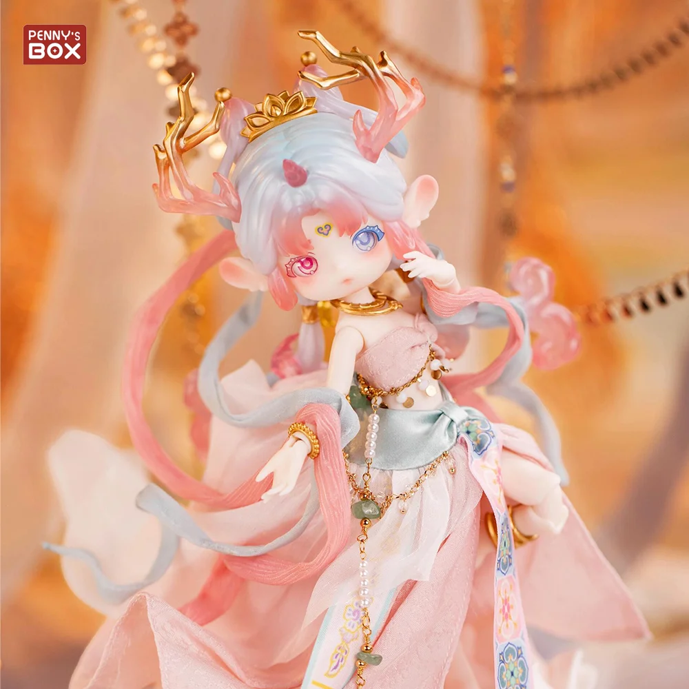 Penny box antu-china dunhuang nove cervos coloridos série 19.8cm bonecas bjd caixa cega caixa misteriosa brinquedos bonito ação anime figura