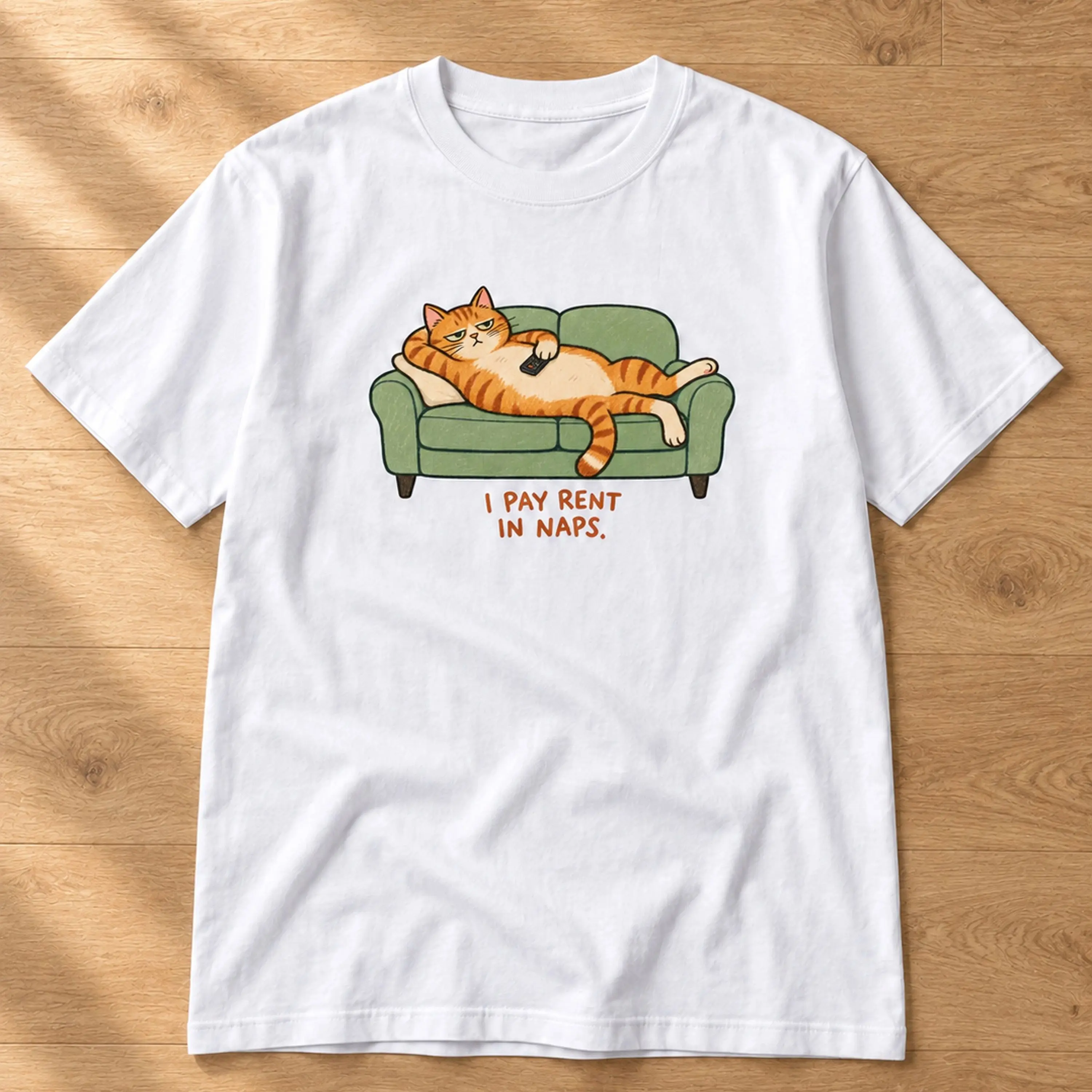 Lounging Cat on Sofa Graphic T-Shirt