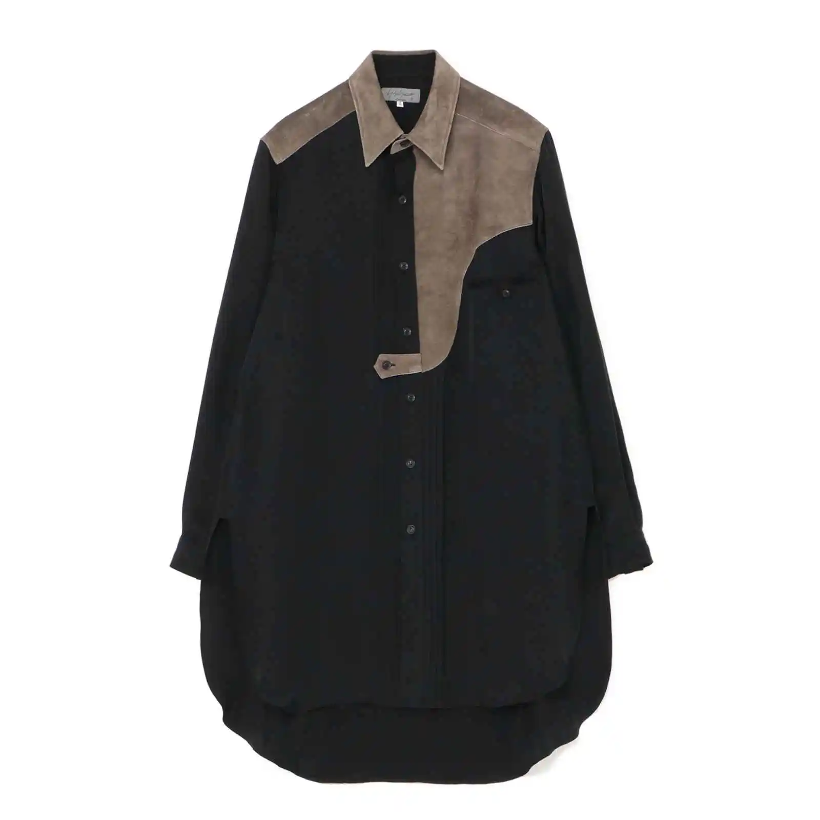 

TOP-YAMAMOTO оригинальный дизайн, свободная рубашка в стиле пэчворк темного меньшинства, дизайнерский мужской стиль японского меньшинства